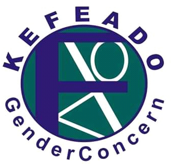 Kenya Female Advisory Organisation's logo is a circle with their name KEFEADO above and the words gender concern below.