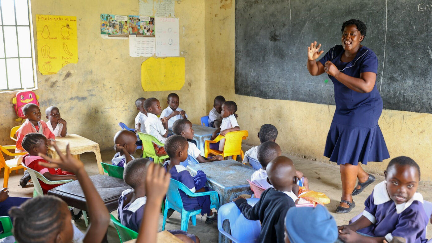 A class at a pre-primary school in Kenya.